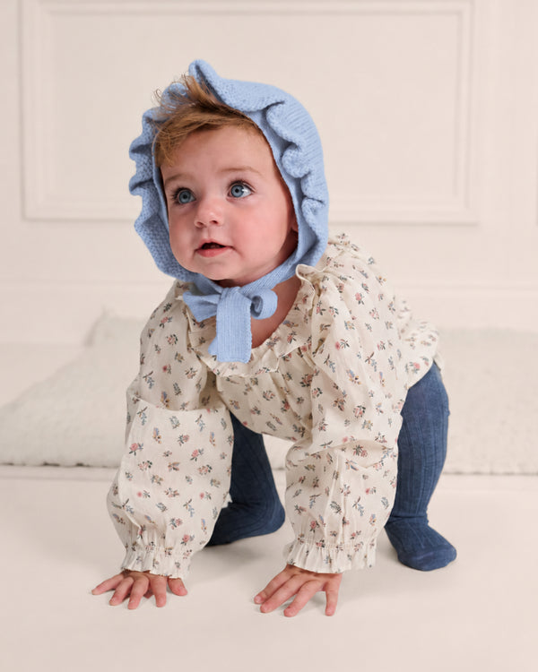 Cashmere Baby Bonnet - Pale Blue