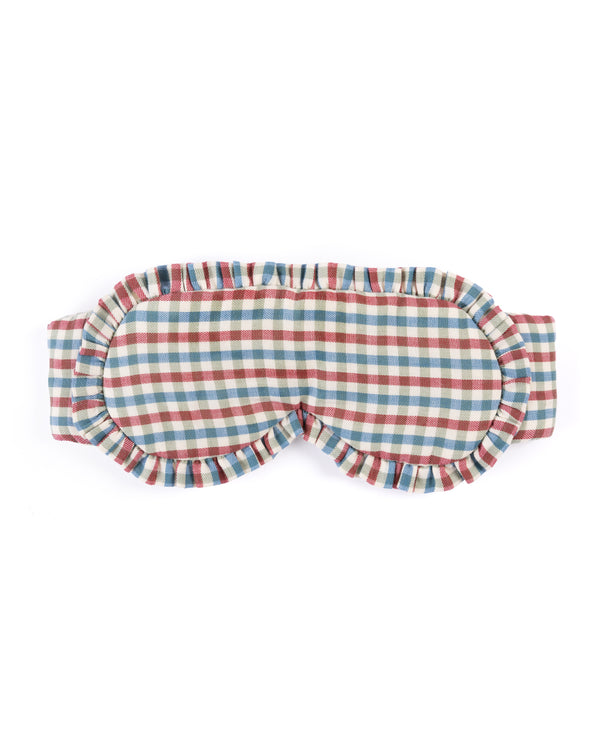 Ruffle Edge Cotton Eye Mask- Hedgerow Gingham