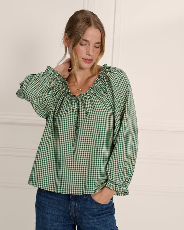 Etta Blouse - Fern Green Gingham