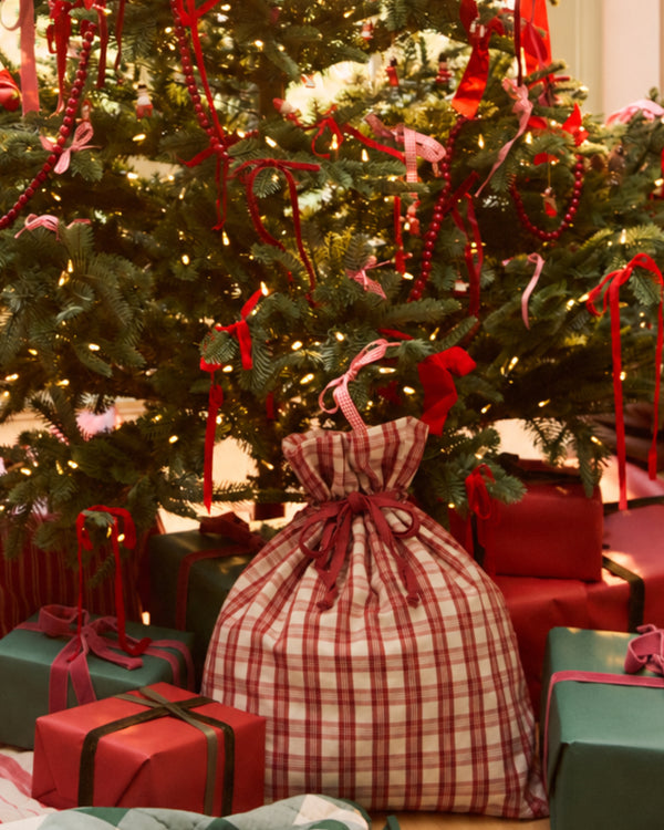 Christmas Sack - Vintage Red Tartan