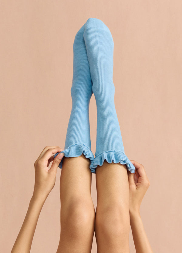 Cashmere Bed Socks - Blue