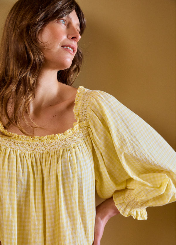 Clara - Buttercup Yellow Gingham