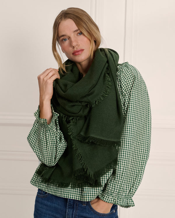 Frayed Edge Shawl - Fern Green