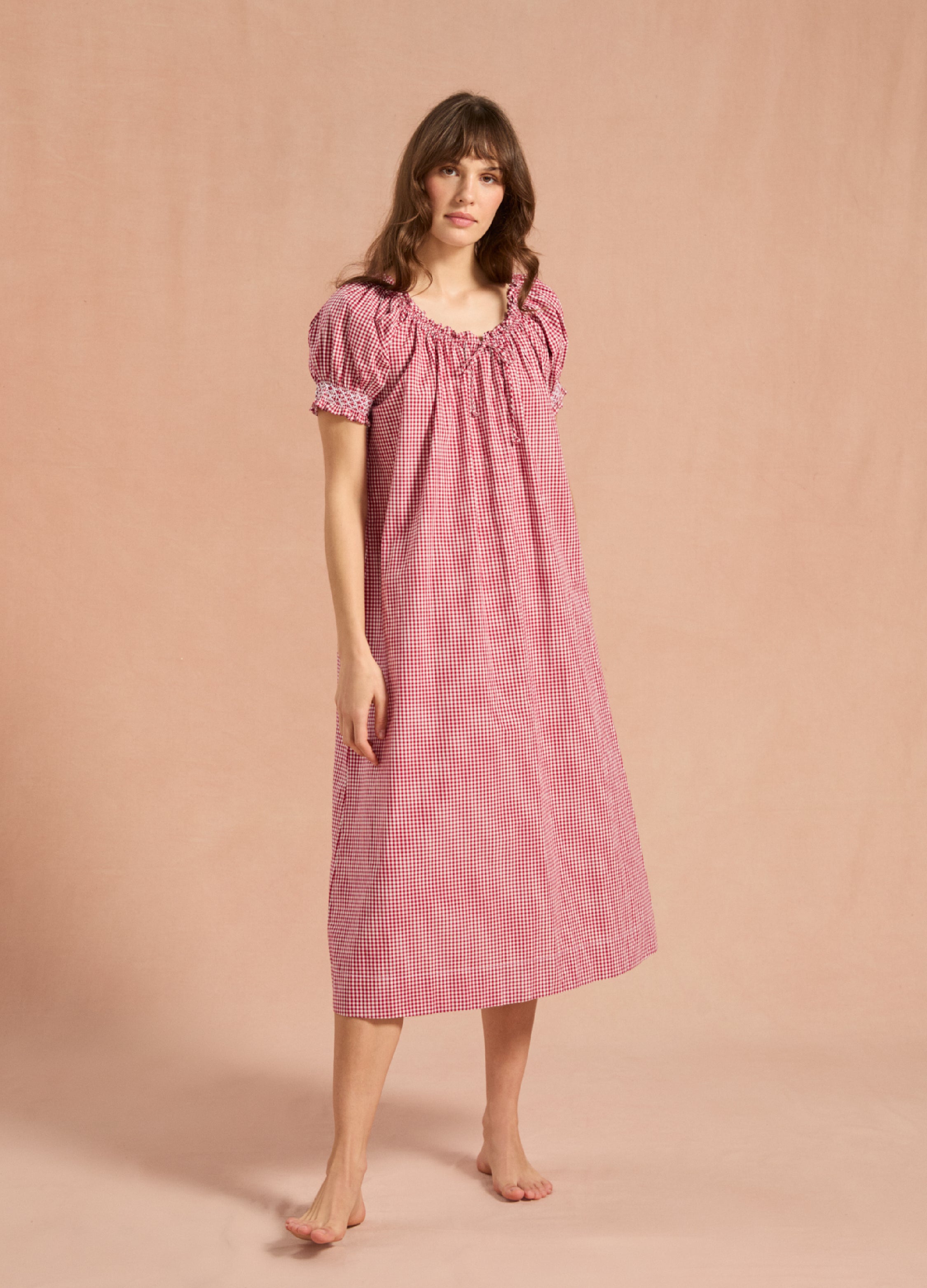 Clover Long - Redcurrant Gingham – If Only If