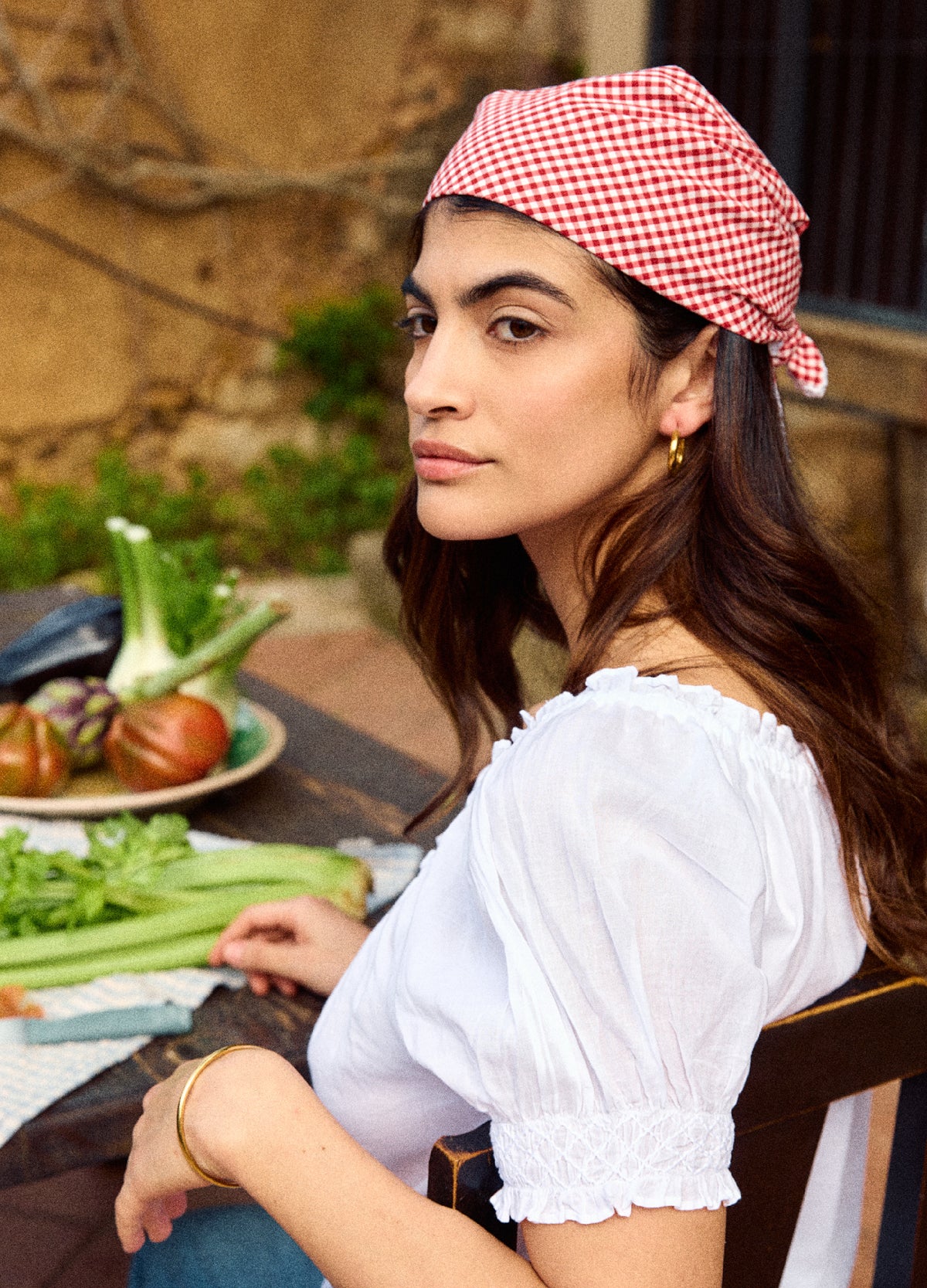 Headscarf Redcurrant Gingham