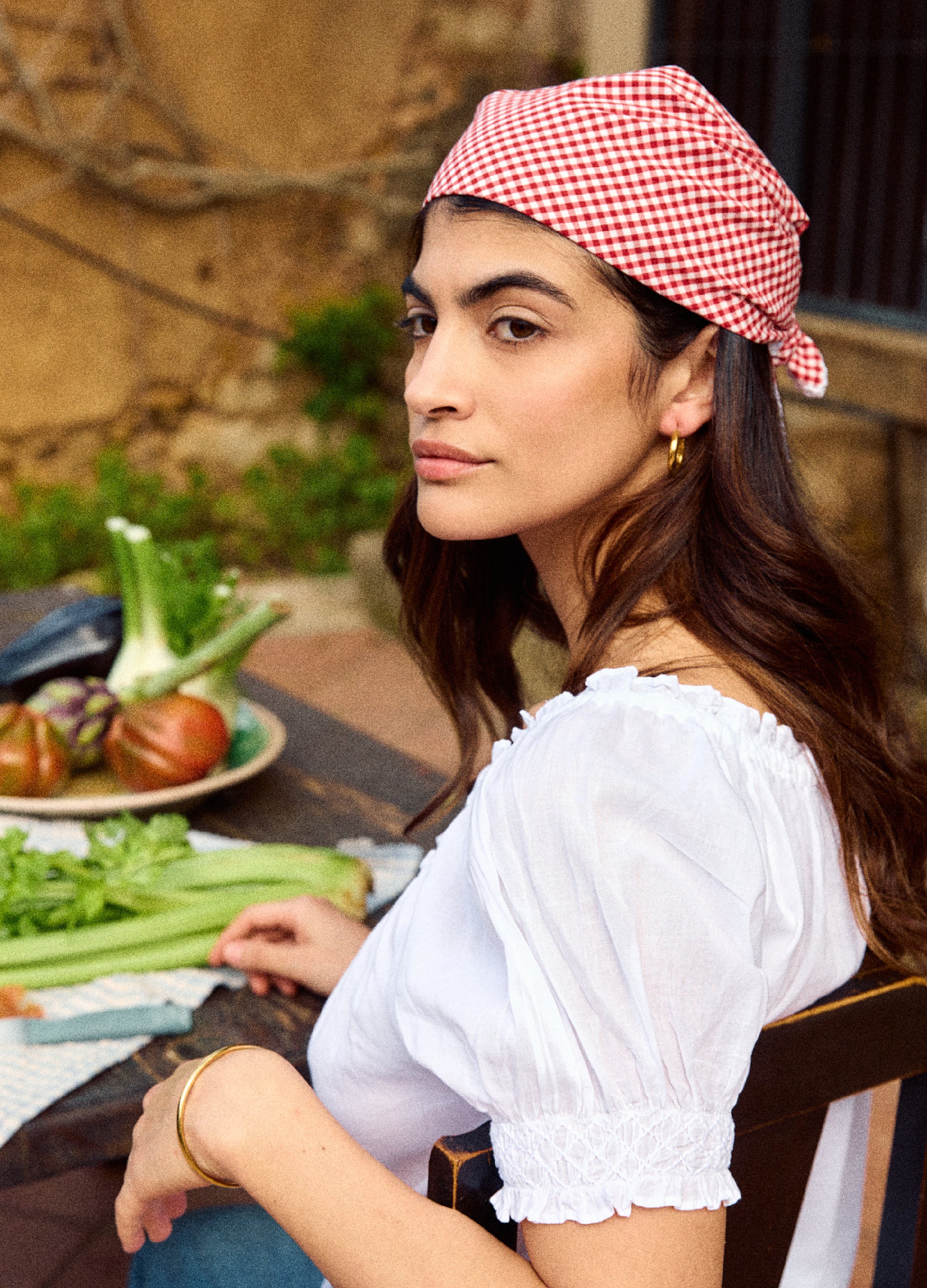 Headscarf Redcurrant Gingham