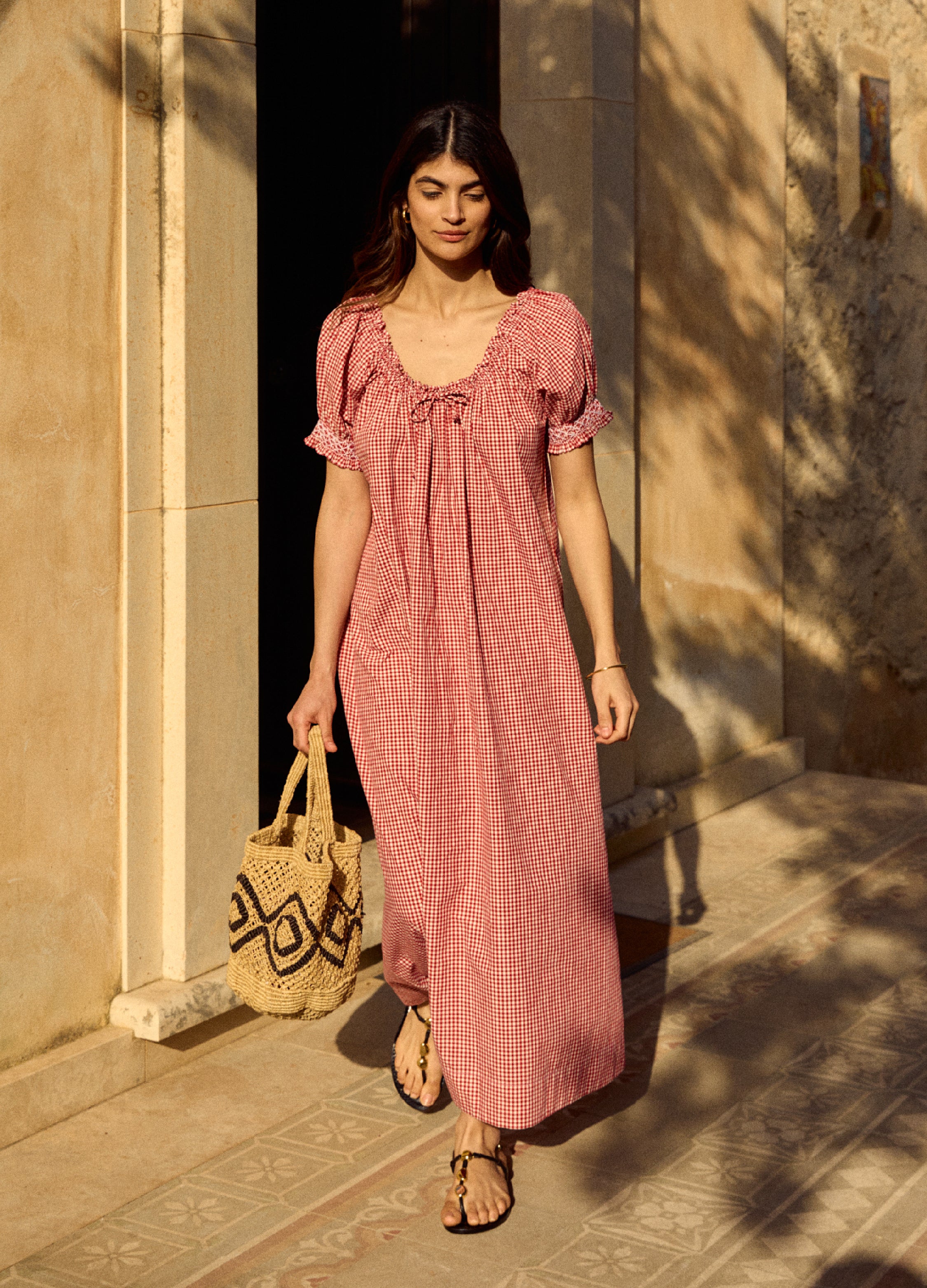 Clover Long - Redcurrant Gingham – If Only If