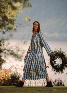 Pippy Dressing Gown - Coronet Blue Tartan