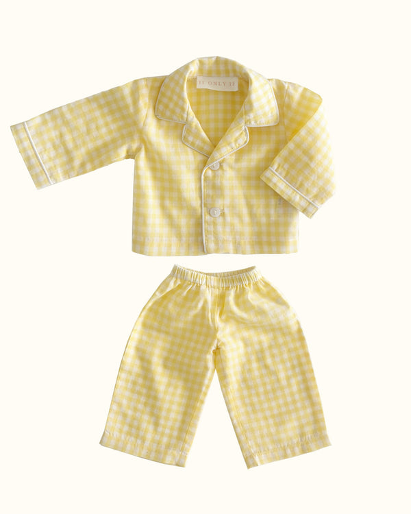 Dolly PJs - Buttercup Yellow Gingham